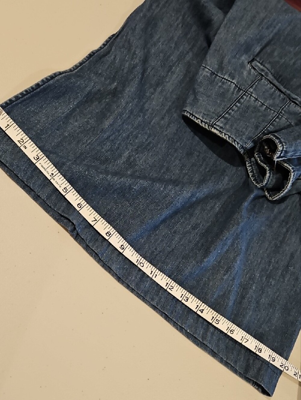 Free People Wide-Leg Soft Chambray Jeans - Dark Blue 0103 - Picture 7 of 16